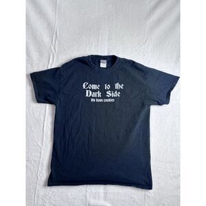 Y2K Gildan Come To The Dark Side We Have Cookies Black Shirt Men's Large *